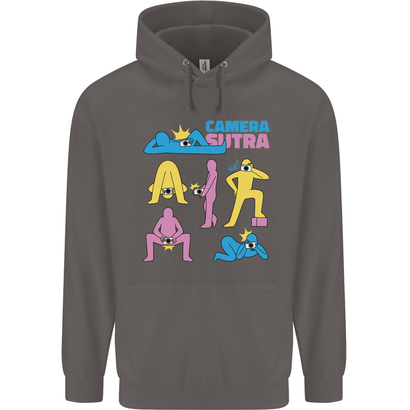 Camera Sutra Photography Photographer Funny Mens 80% Cotton Hoodie Charcoal