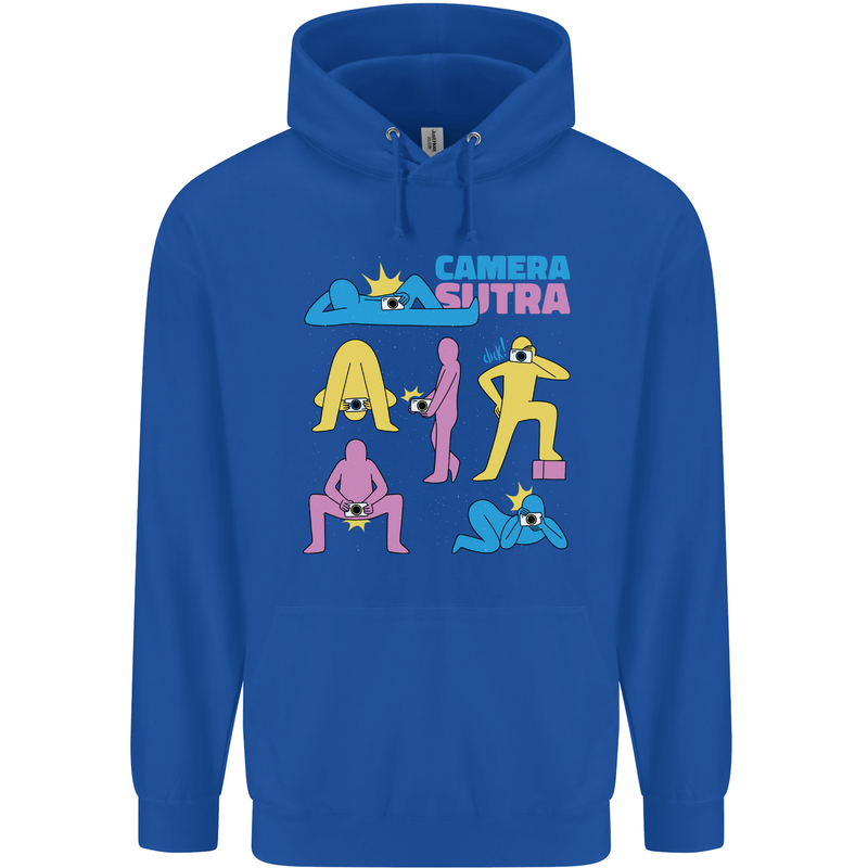 Camera Sutra Photography Photographer Funny Mens 80% Cotton Hoodie Royal Blue