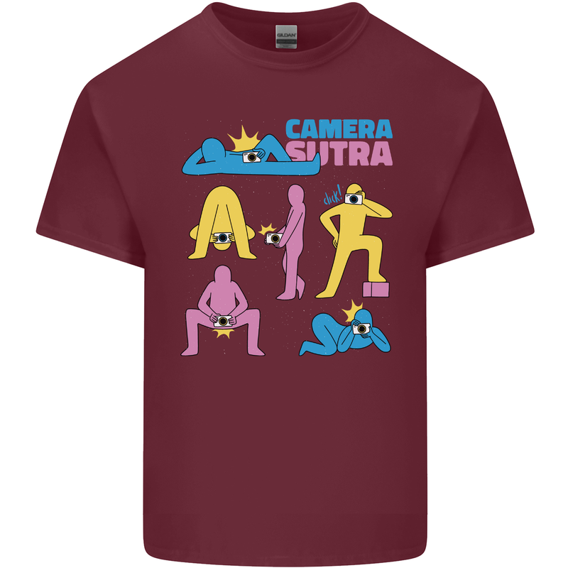 Camera Sutra Photography Photographer Funny Mens Cotton T-Shirt Tee Top Maroon