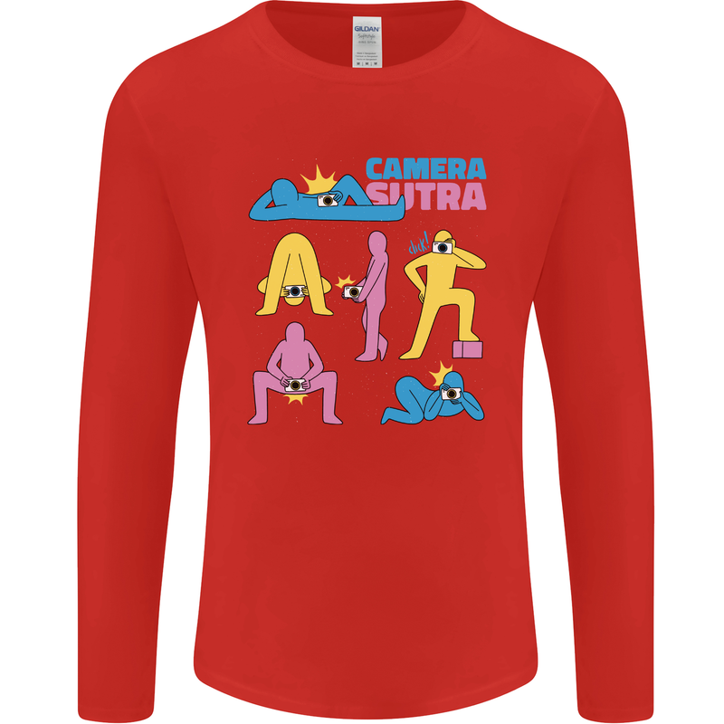 Camera Sutra Photography Photographer Funny Mens Long Sleeve T-Shirt Red
