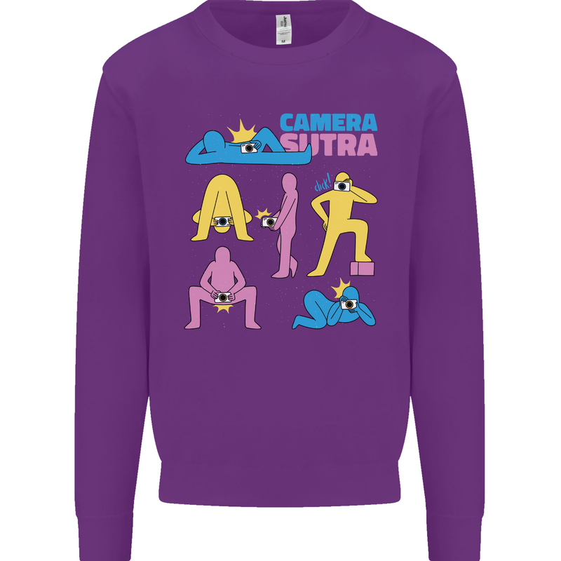 Camera Sutra Photography Photographer Funny Mens Sweatshirt Jumper Purple