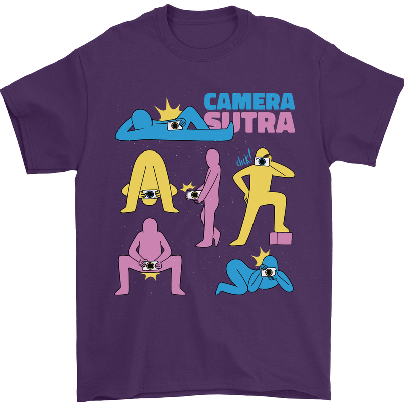 Camera Sutra Photography Photographer Funny Mens T-Shirt Cotton Gildan Purple