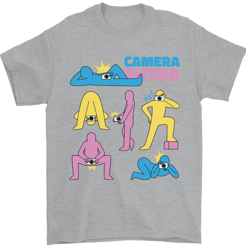 Camera Sutra Photography Photographer Funny Mens T-Shirt Cotton Gildan Sports Grey