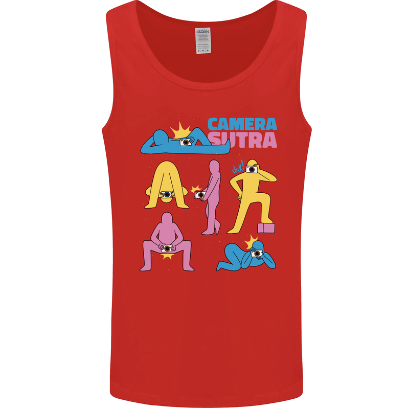 Camera Sutra Photography Photographer Funny Mens Vest Tank Top Red