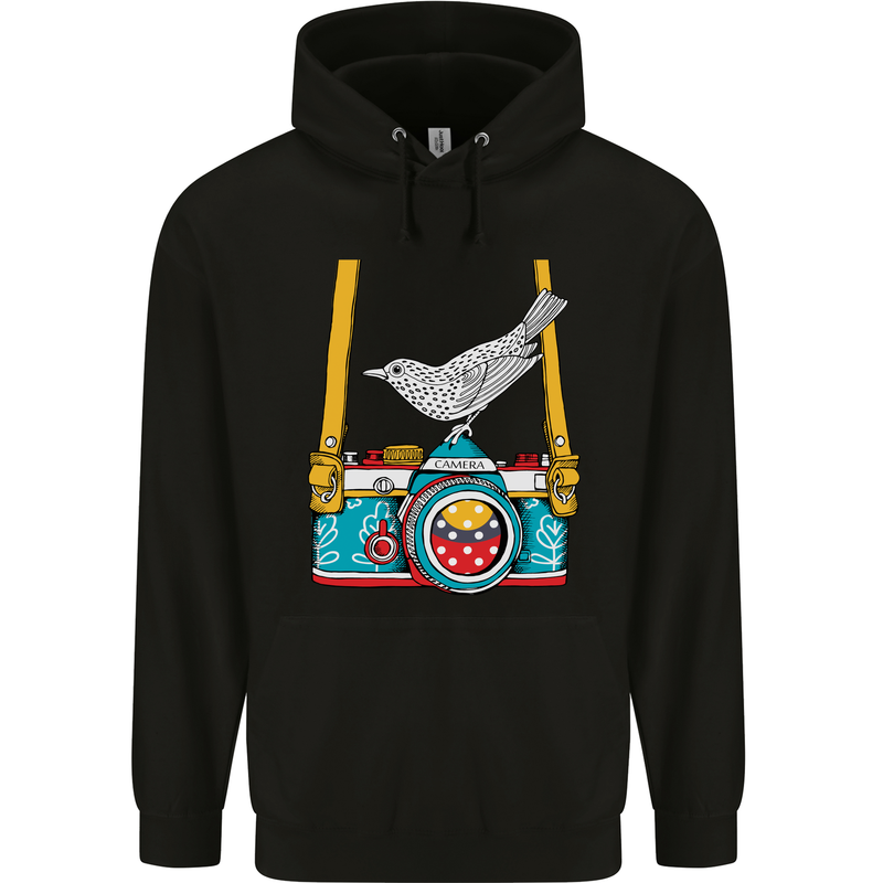 Camera With a Bird Photographer Photography Childrens Kids Hoodie Black
