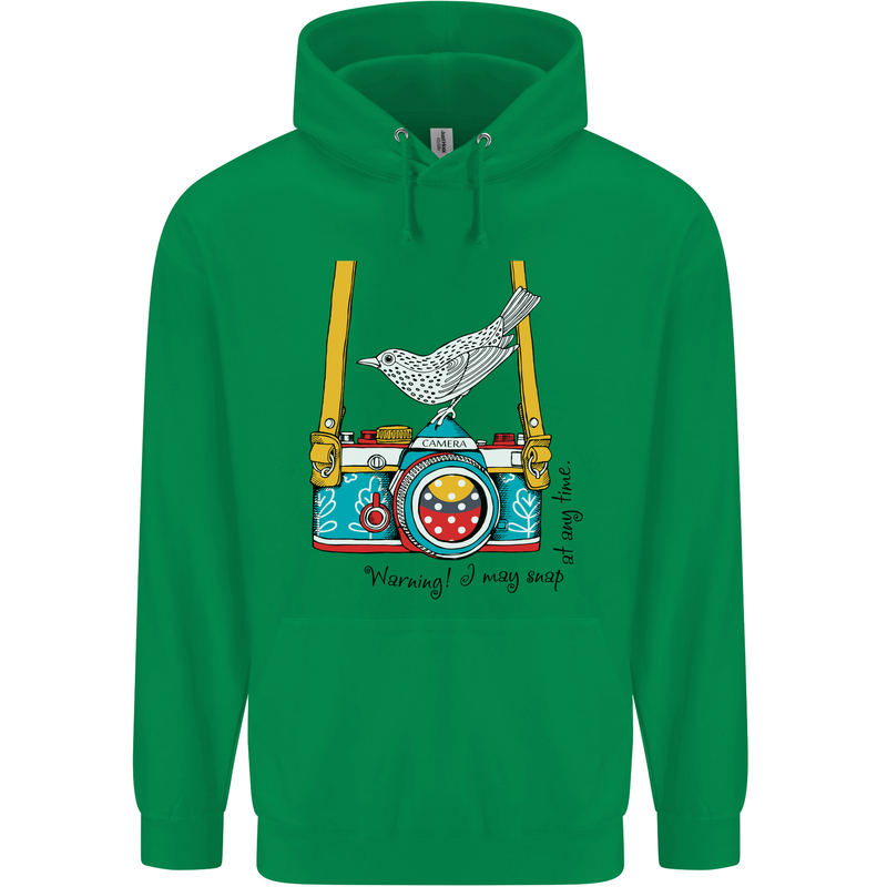 Camera With a Bird Photographer Photography Childrens Kids Hoodie Irish Green
