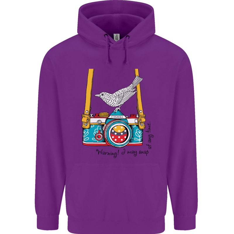 Camera With a Bird Photographer Photography Childrens Kids Hoodie Purple