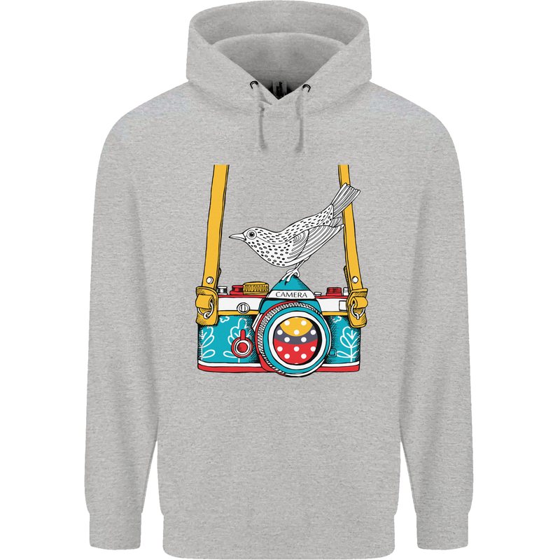 Camera With a Bird Photographer Photography Childrens Kids Hoodie Sports Grey
