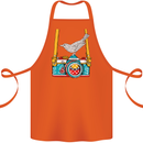 Camera With a Bird Photographer Photography Cotton Apron 100% Organic Orange