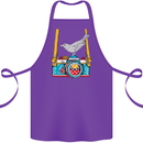 Camera With a Bird Photographer Photography Cotton Apron 100% Organic Purple