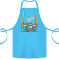Camera With a Bird Photographer Photography Cotton Apron 100% Organic Turquoise