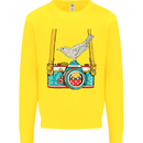 Camera With a Bird Photographer Photography Kids Sweatshirt Jumper Yellow