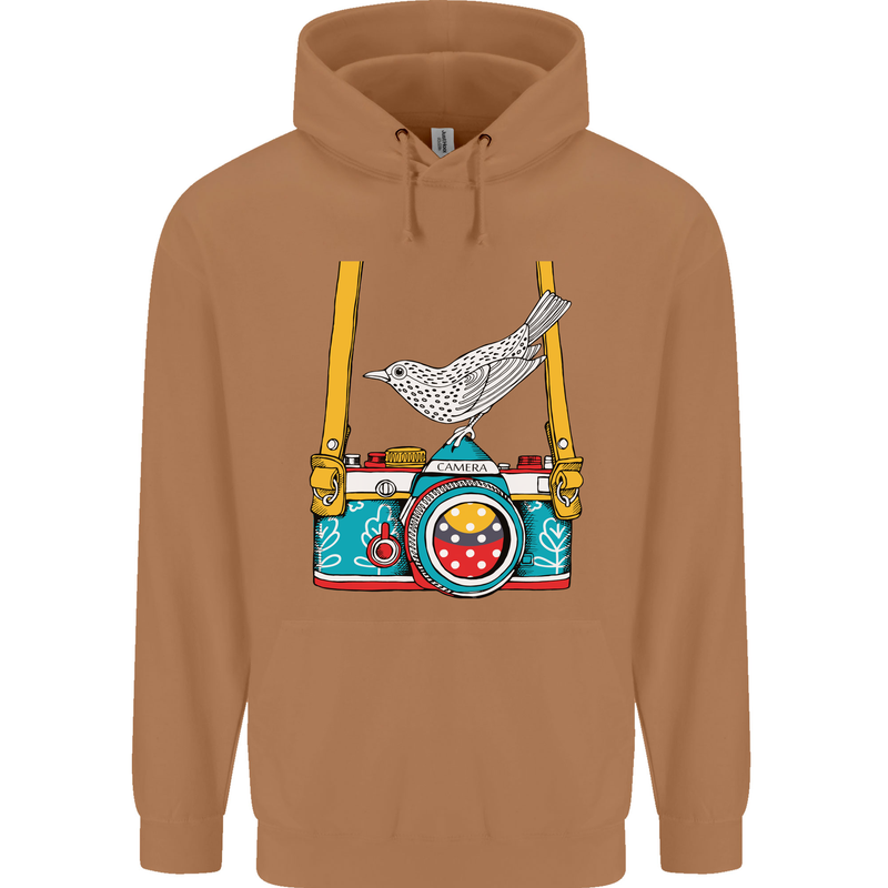 Camera With a Bird Photographer Photography Mens 80% Cotton Hoodie Caramel Latte