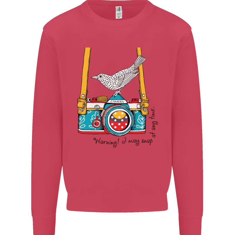 Camera With a Bird Photographer Photography Mens Sweatshirt Jumper Heliconia