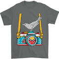 Camera With a Bird Photographer Photography Mens T-Shirt Cotton Gildan Charcoal