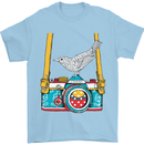 Camera With a Bird Photographer Photography Mens T-Shirt Cotton Gildan Light Blue