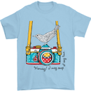 Camera With a Bird Photographer Photography Mens T-Shirt Cotton Gildan Light Blue