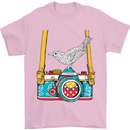 Camera With a Bird Photographer Photography Mens T-Shirt Cotton Gildan Light Pink