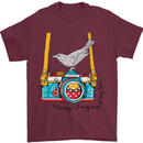 Camera With a Bird Photographer Photography Mens T-Shirt Cotton Gildan Maroon