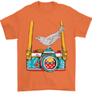 Camera With a Bird Photographer Photography Mens T-Shirt Cotton Gildan Orange