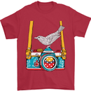 Camera With a Bird Photographer Photography Mens T-Shirt Cotton Gildan Red