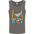 Camera With a Bird Photographer Photography Mens Vest Tank Top Charcoal