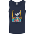 Camera With a Bird Photographer Photography Mens Vest Tank Top Navy Blue