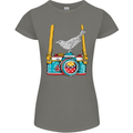 Camera With a Bird Photographer Photography Womens Petite Cut T-Shirt Charcoal