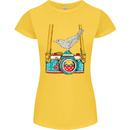 Camera With a Bird Photographer Photography Womens Petite Cut T-Shirt Yellow