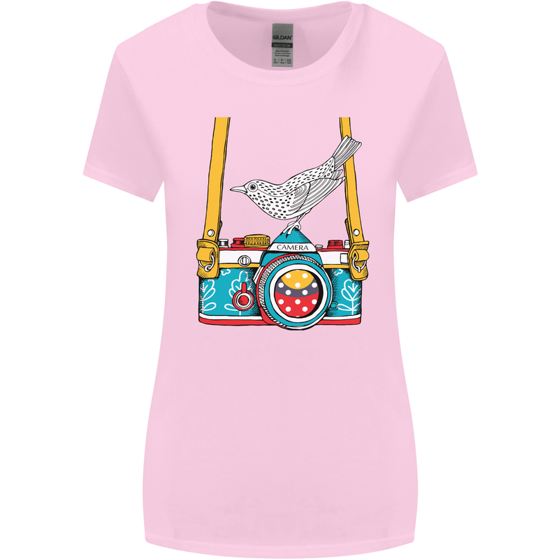 Camera With a Bird Photographer Photography Womens Wider Cut T-Shirt Light Pink