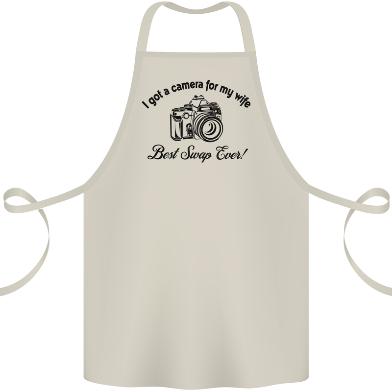 Camera for My Wife Photographer Photography Cotton Apron 100% Organic Natural