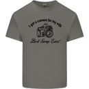 Camera for My Wife Photographer Photography Mens Cotton T-Shirt Tee Top Charcoal