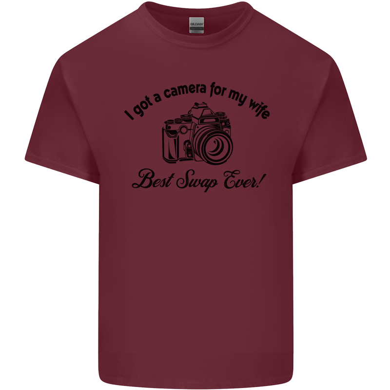 Camera for My Wife Photographer Photography Mens Cotton T-Shirt Tee Top Maroon