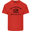 Camera for My Wife Photographer Photography Mens Cotton T-Shirt Tee Top Red