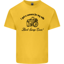 Camera for My Wife Photographer Photography Mens Cotton T-Shirt Tee Top Yellow