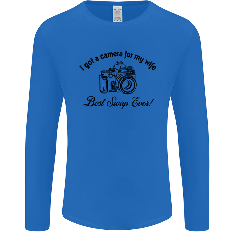 Camera for My Wife Photographer Photography Mens Long Sleeve T-Shirt Royal Blue