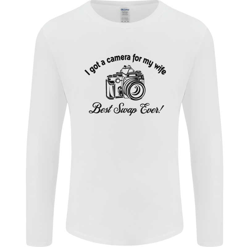 Camera for My Wife Photographer Photography Mens Long Sleeve T-Shirt White