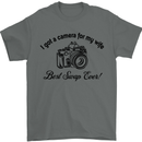 Camera for My Wife Photographer Photography Mens T-Shirt Cotton Gildan Charcoal