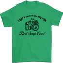 Camera for My Wife Photographer Photography Mens T-Shirt Cotton Gildan Irish Green