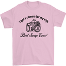 Camera for My Wife Photographer Photography Mens T-Shirt Cotton Gildan Light Pink