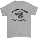 Camera for My Wife Photographer Photography Mens T-Shirt Cotton Gildan Sports Grey