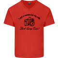 Camera for My Wife Photographer Photography Mens V-Neck Cotton T-Shirt Red