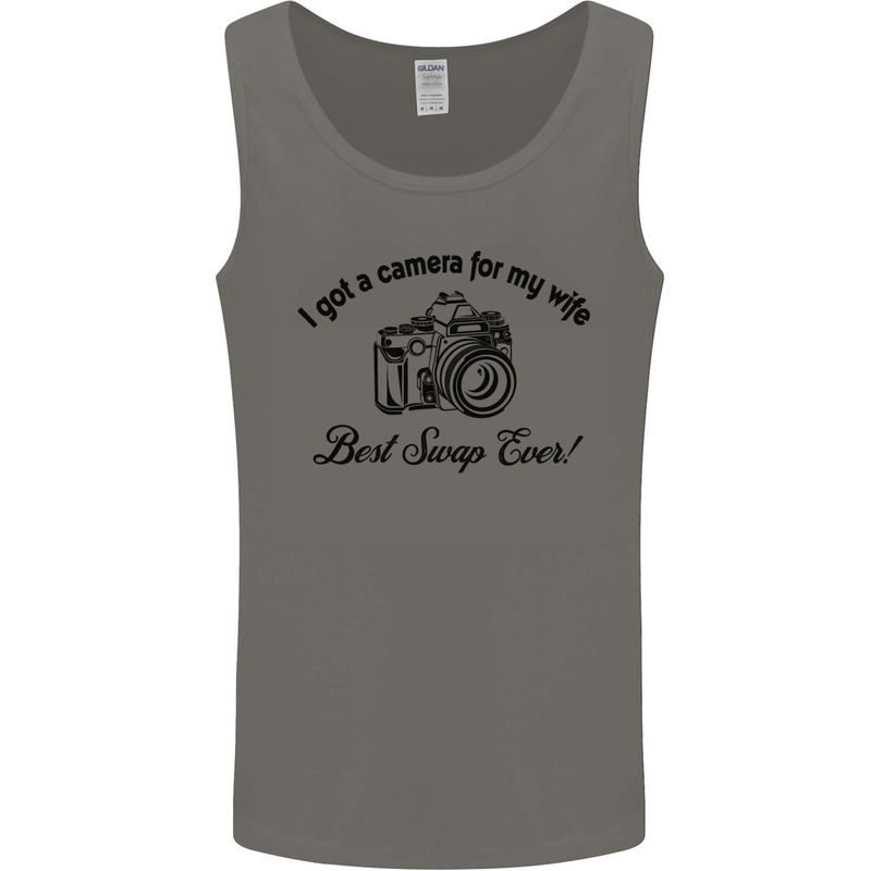 Camera for My Wife Photographer Photography Mens Vest Tank Top Charcoal