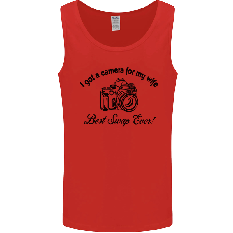 Camera for My Wife Photographer Photography Mens Vest Tank Top Red