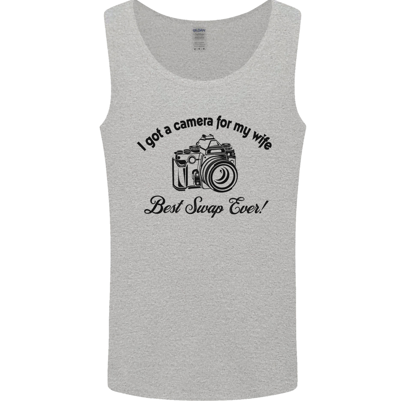 Camera for My Wife Photographer Photography Mens Vest Tank Top Sports Grey