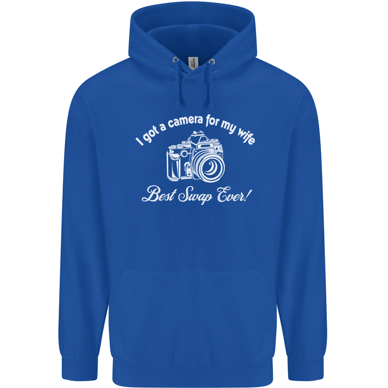 Camera for My Wife Photography Photographer Mens 80% Cotton Hoodie Royal Blue