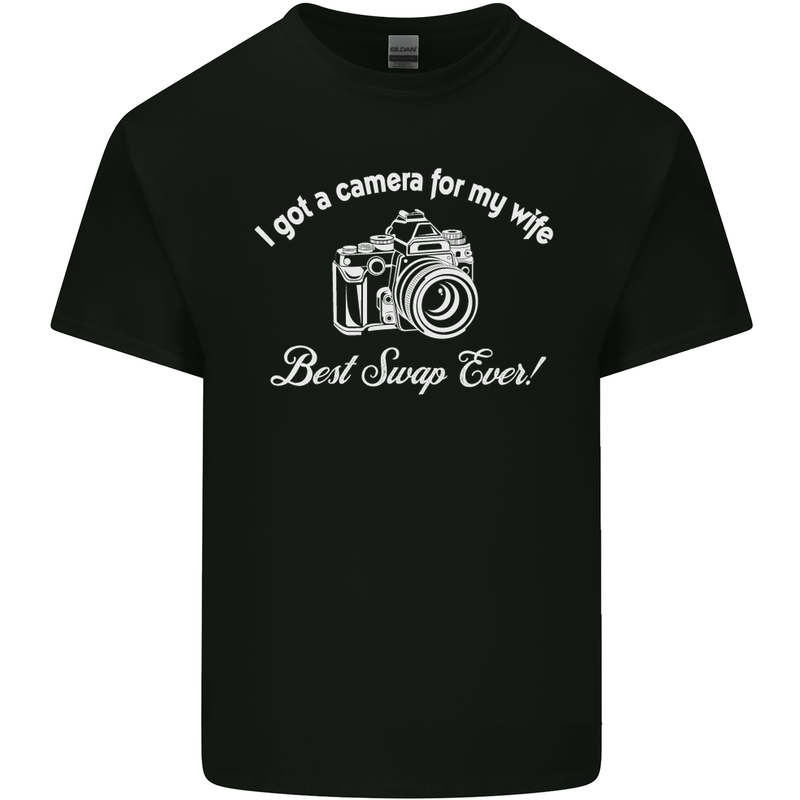 Camera for My Wife Photography Photographer Mens Cotton T-Shirt Tee Top Black