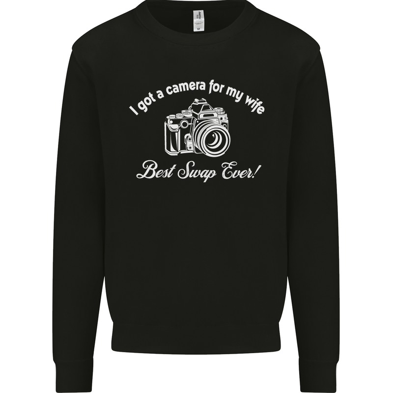 Camera for My Wife Photography Photographer Mens Sweatshirt Jumper Black