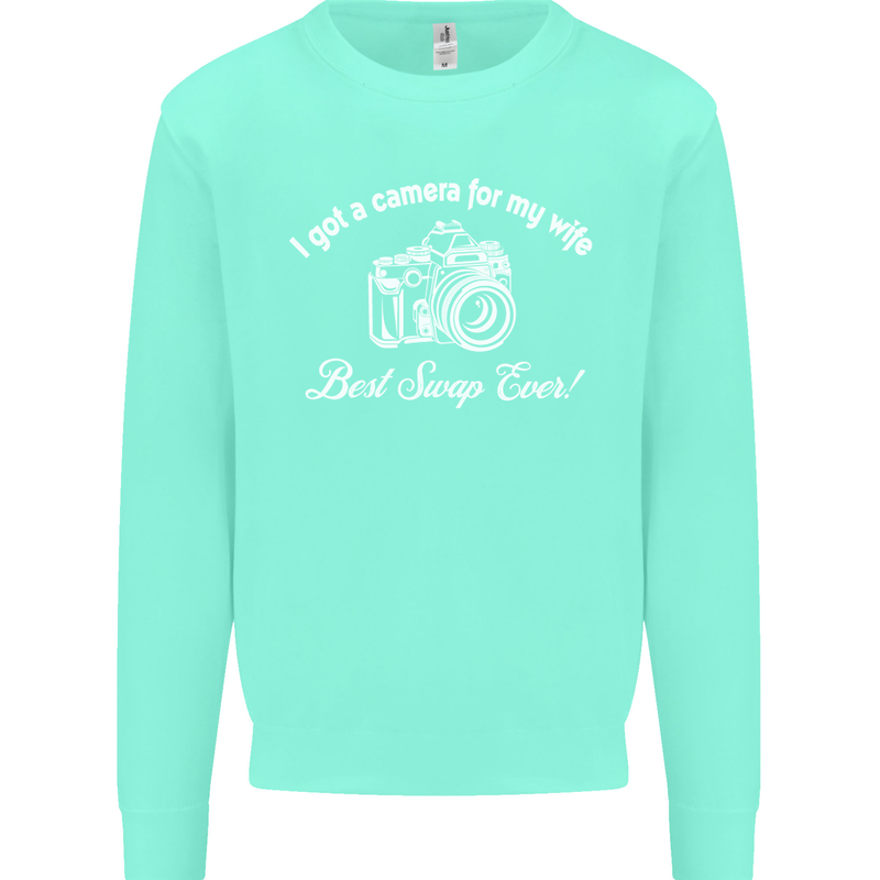 Camera for My Wife Photography Photographer Mens Sweatshirt Jumper Peppermint