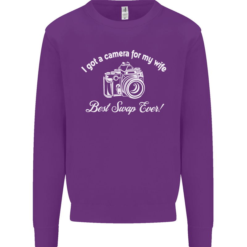 Camera for My Wife Photography Photographer Mens Sweatshirt Jumper Purple